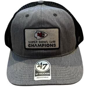 Kansas City Chiefs Super Bowl LVIII 58 Champions Trucker Adjustable Hat '47 NEW